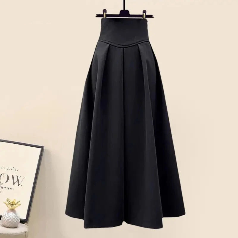 "Chic Two-Piece Set: Skirt with Fabulous Sleeved Top"