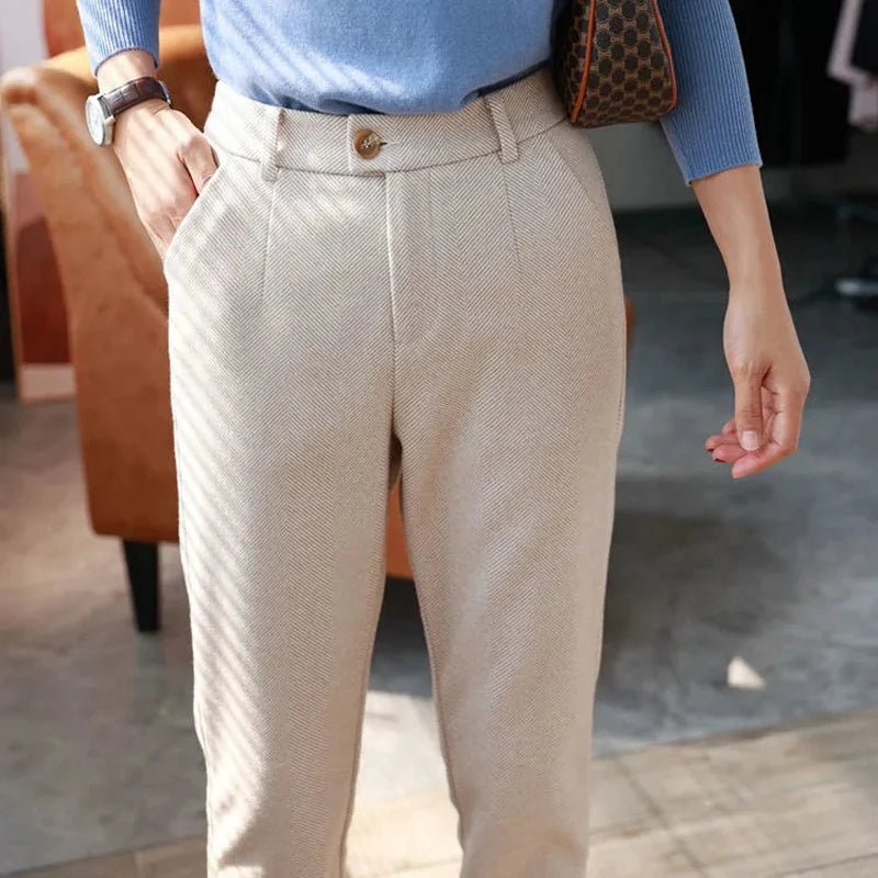 Women's Simple Stylish "Woolen Harem Pencil Pants"