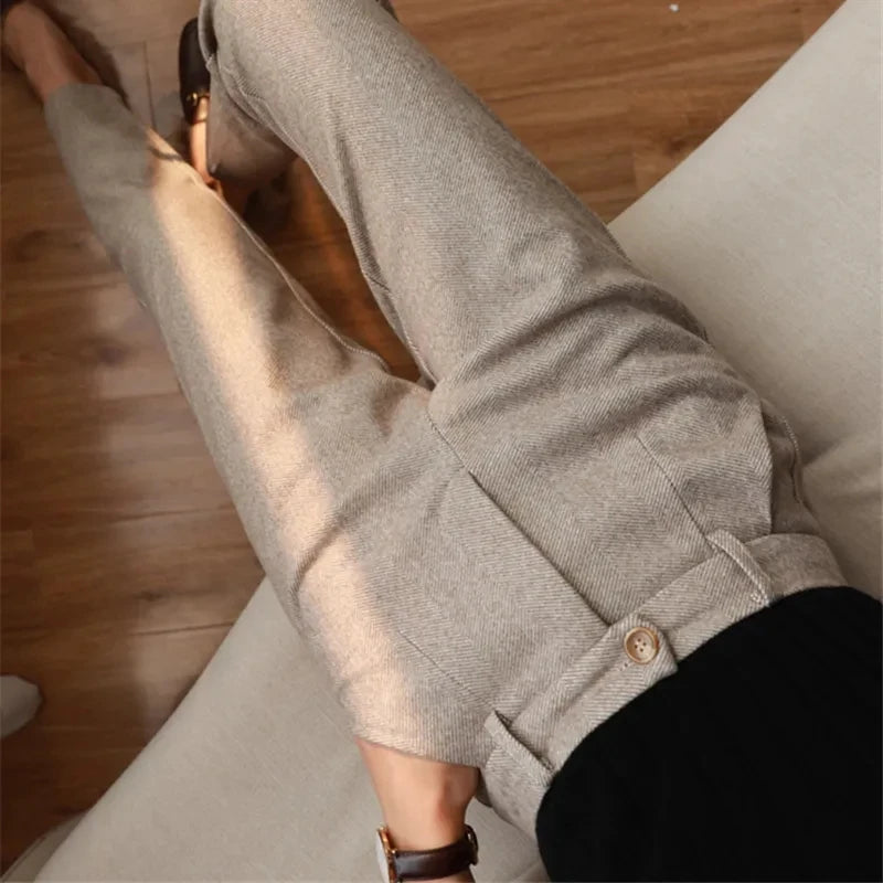 Women's Simple Stylish "Woolen Harem Pencil Pants"