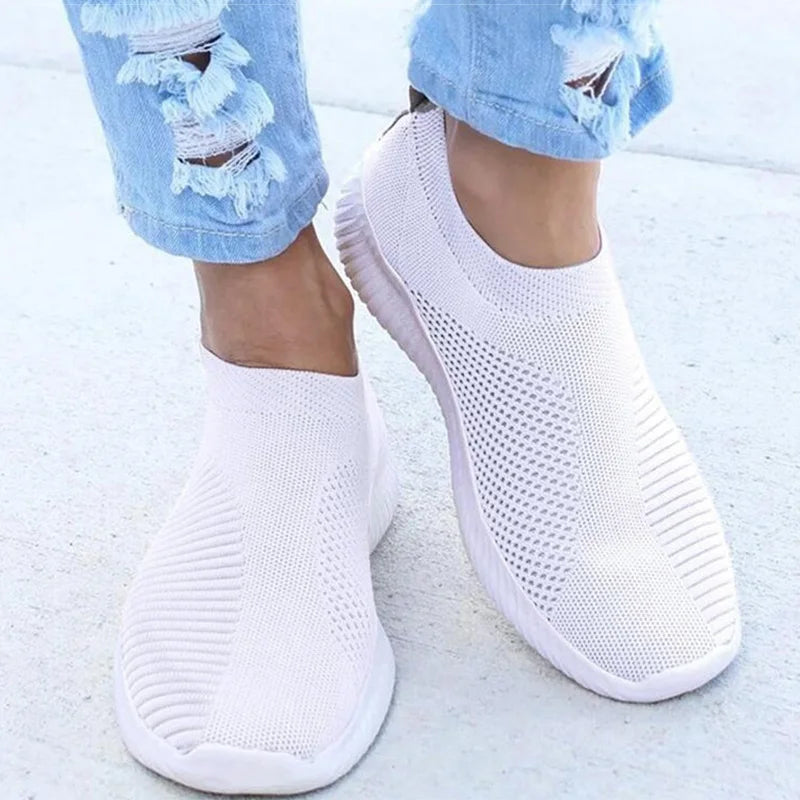 "Women's Slip-On Sock Sneakers & Loafers - Spring/Summer Flat Walking Shoes"