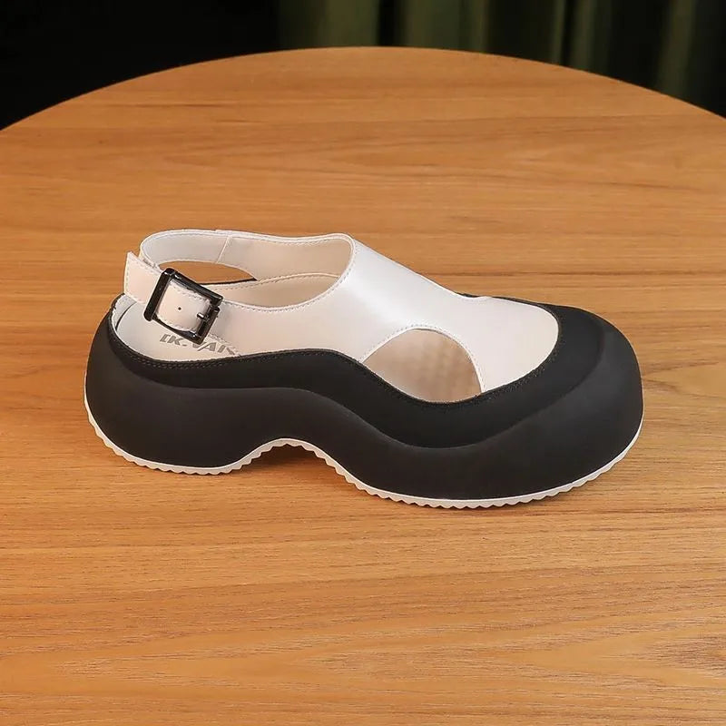 "Stylish Women's Platform Sandals with Buckle - Casual and Versatile Summer Footwear"
