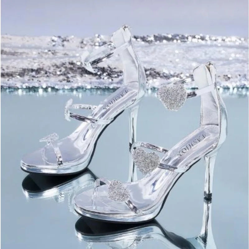 "Women's Stiletto Heels: Back Zipper Party Heels with Rhinestone Buckle for Summer"