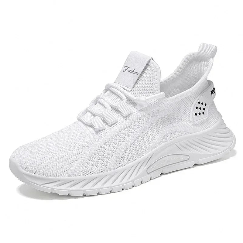 Women's Lightweight Lace-Up Flying Weave Sneakers - Comfortable Non-Slip Athletic Shoes for Gym and Casual Outdoor Wear