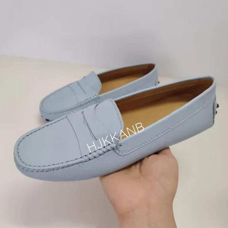 "Simple Shoes Women's Genuine Leather Flat Loafer - Round Toe Comfort Casual Non-Slip Walking Shoes"