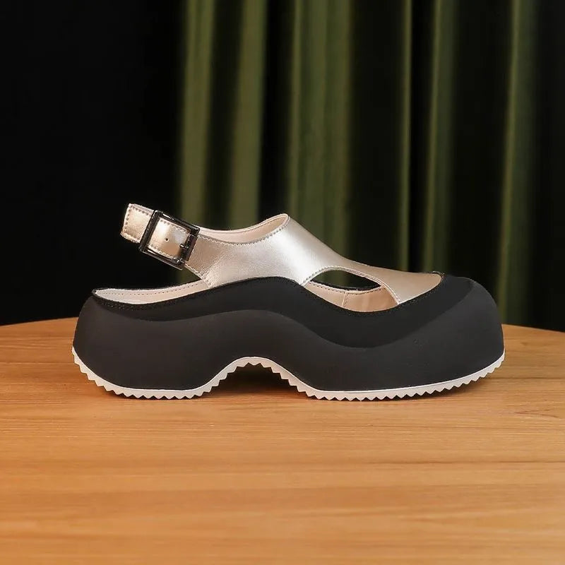 "Stylish Women's Platform Sandals with Buckle - Casual and Versatile Summer Footwear"
