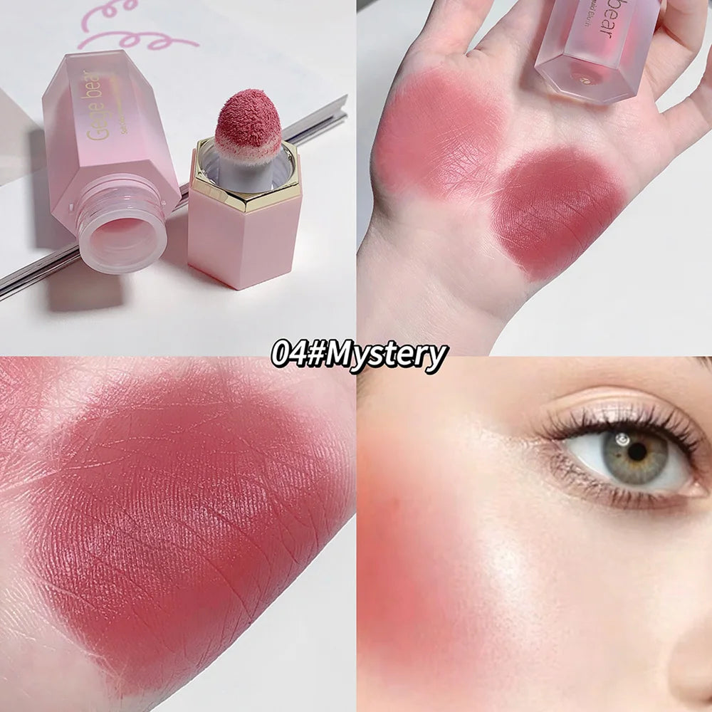 Liquid Blush Cream 6 Colors Smooth Velvet Matte Pink Blusher Natural Easy To Smudge