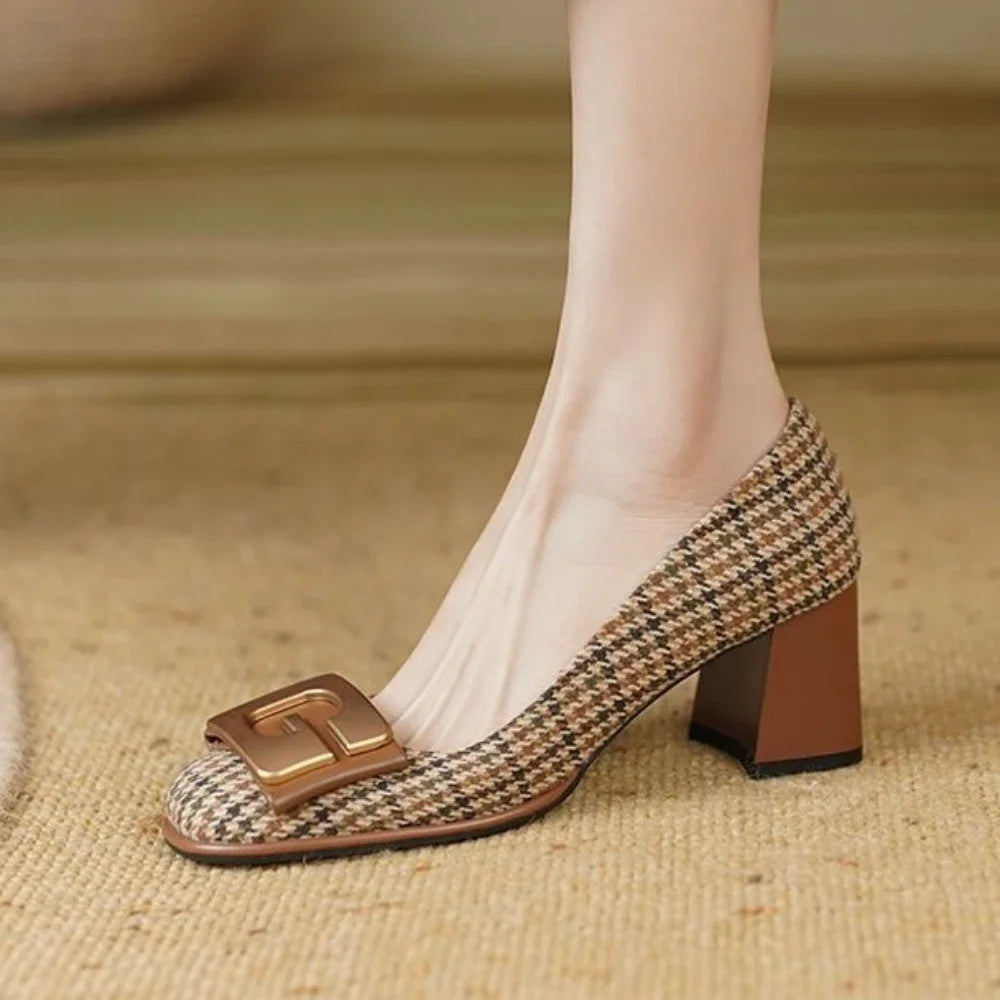 "Elegant Chunky Heel Mary Jane Pumps for Women – Designer Summer Dress Shoes"