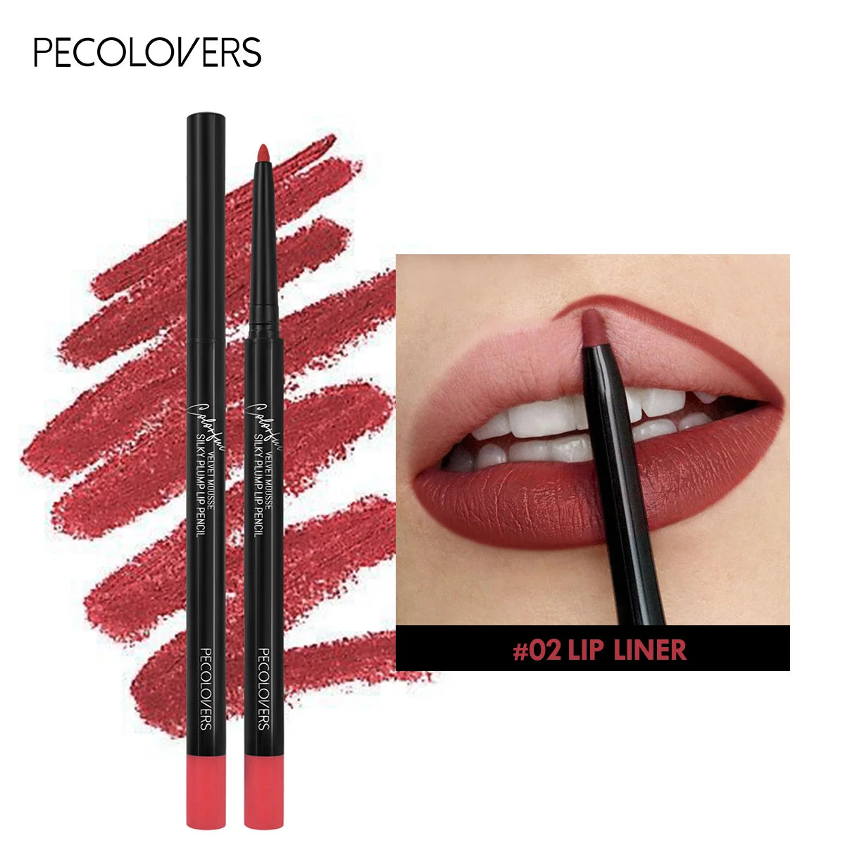 Waterproof Matte Lipliner Pencil Red Contour Tint Lipstick Long Lasting Non-stick Cup Moisturizing Lips Makeup 12 Colors