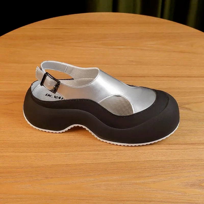 "Stylish Women's Platform Sandals with Buckle - Casual and Versatile Summer Footwear"