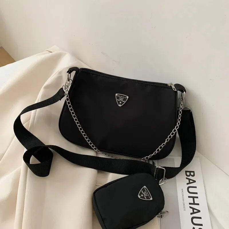 Nylon Crossbody Bag For Women Fashion Portable Casual Underarm Bag Students Cross Body Bag