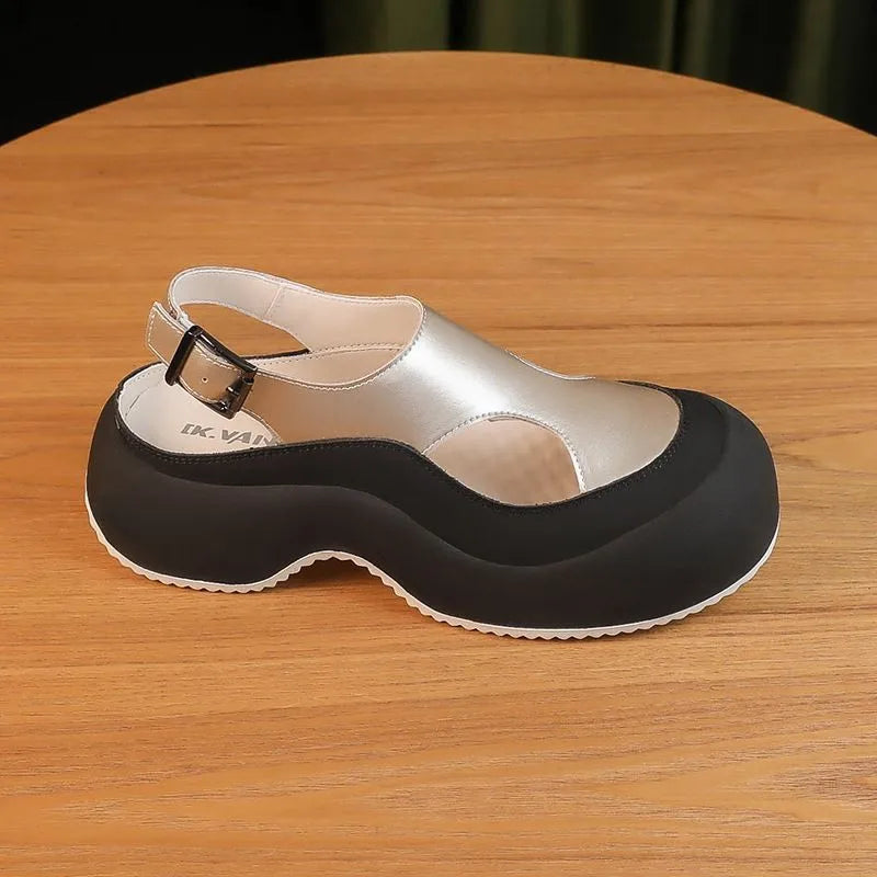 "Stylish Women's Platform Sandals with Buckle - Casual and Versatile Summer Footwear"