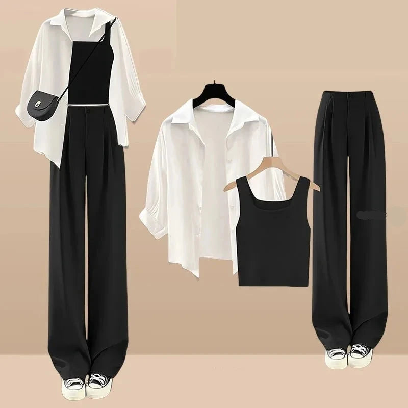 "Elevate Your Style: 3-Piece Set with Pant, Vest, and Collar Shirt"