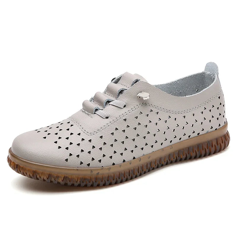 "Lightweight Breathable Leather Women's Casual Sneakers & Slip-On Loafers"