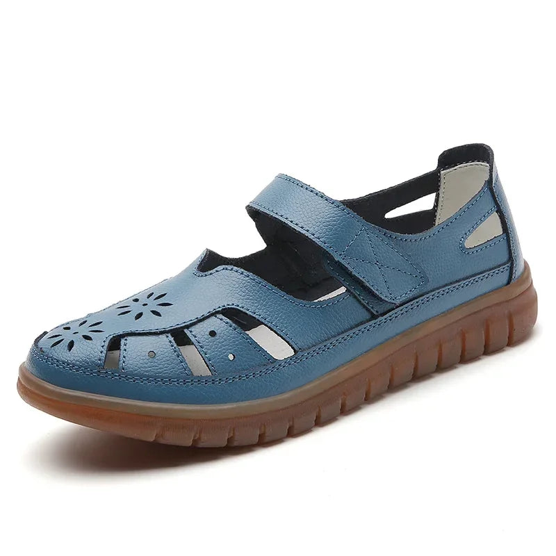 Women’s Comfortable Hollow Ankle Sandals - Soft Beach Sole Round Toe Summer Shoes