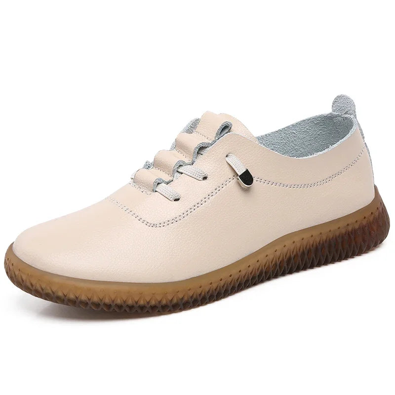 "Lightweight Breathable Leather Women's Casual Sneakers & Slip-On Loafers"