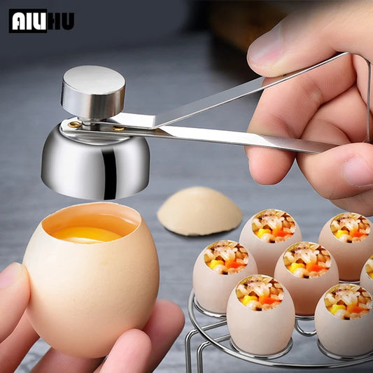 Egg Scissors Kitchen Gadgets Stainless Steel Egg Topper Cutter Metal Boiled Raw Egg Opener Creative Kitchen Accessories