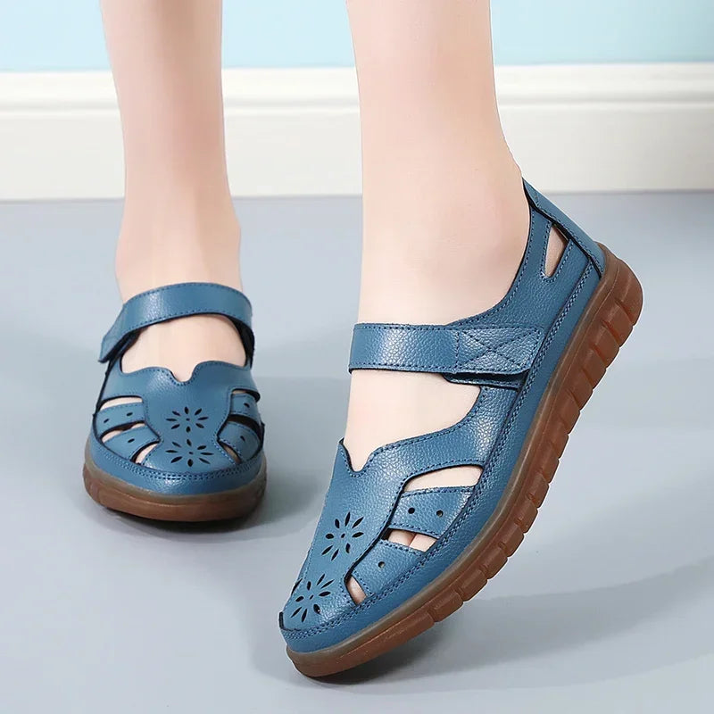 Women’s Comfortable Hollow Ankle Sandals - Soft Beach Sole Round Toe Summer Shoes