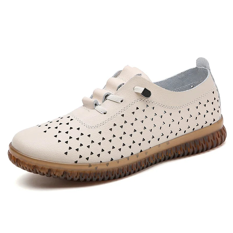 "Lightweight Breathable Leather Women's Casual Sneakers & Slip-On Loafers"