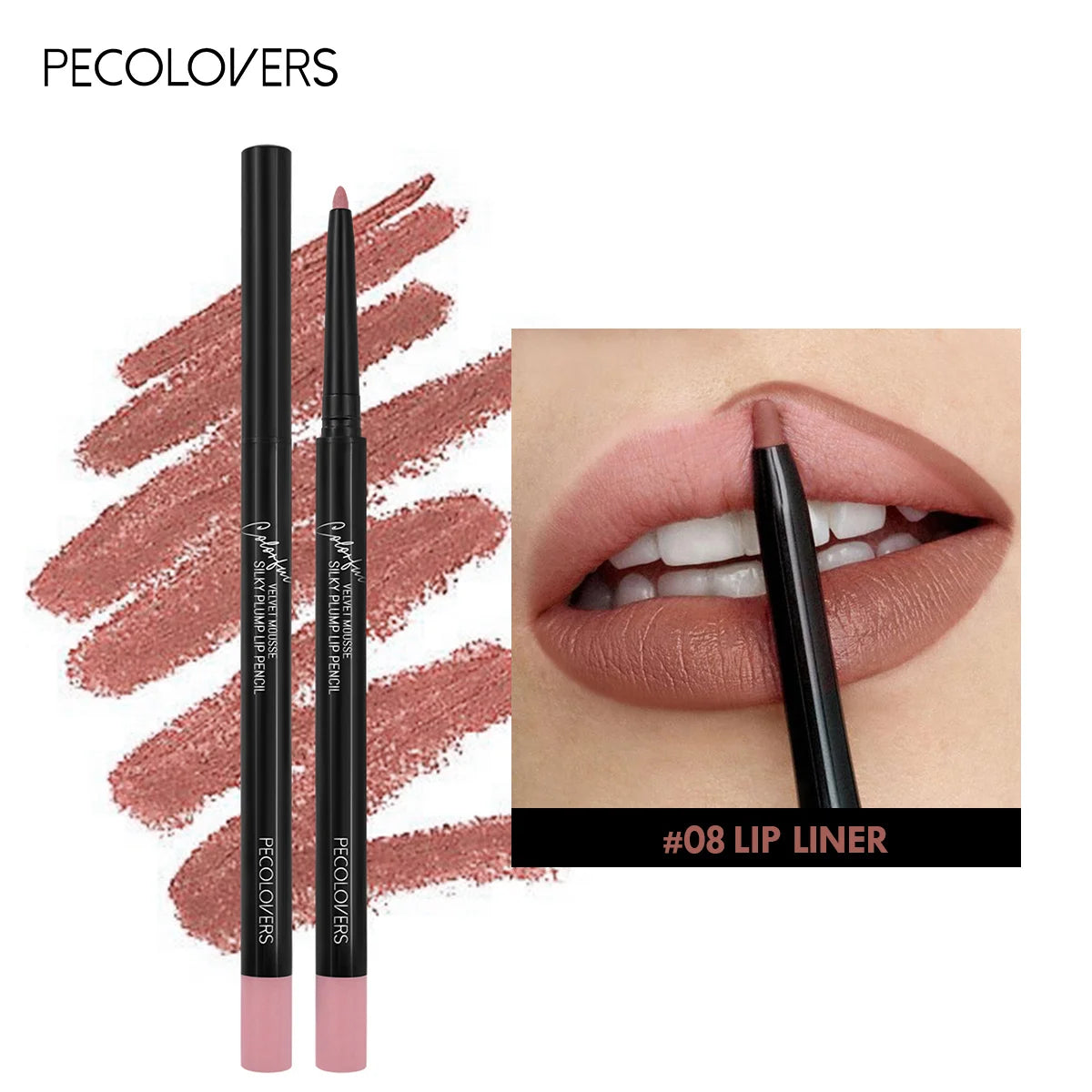 Waterproof Matte Lipliner Pencil Red Contour Tint Lipstick Long Lasting Non-stick Cup Moisturizing Lips Makeup 12 Colors