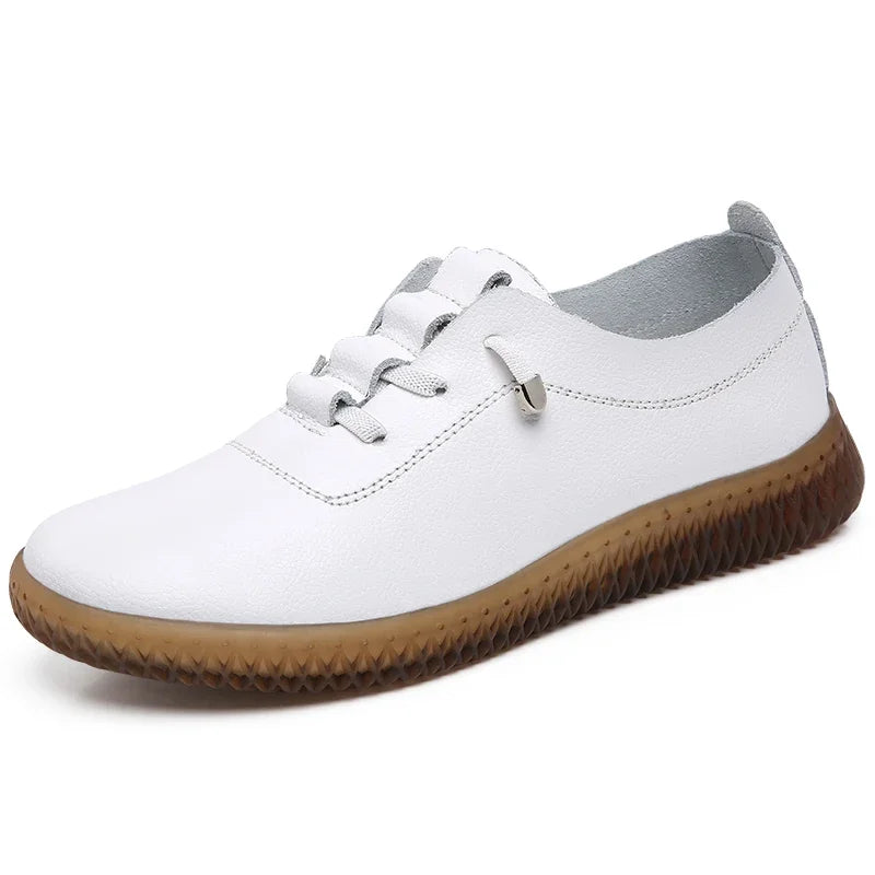 "Lightweight Breathable Leather Women's Casual Sneakers & Slip-On Loafers"