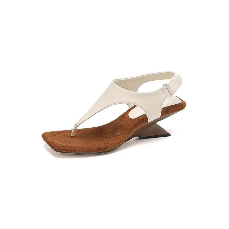 "Handmade Summer Wedge Sandals with Clip-On & Slingback, Unique Heels and Flip Flops for Women"