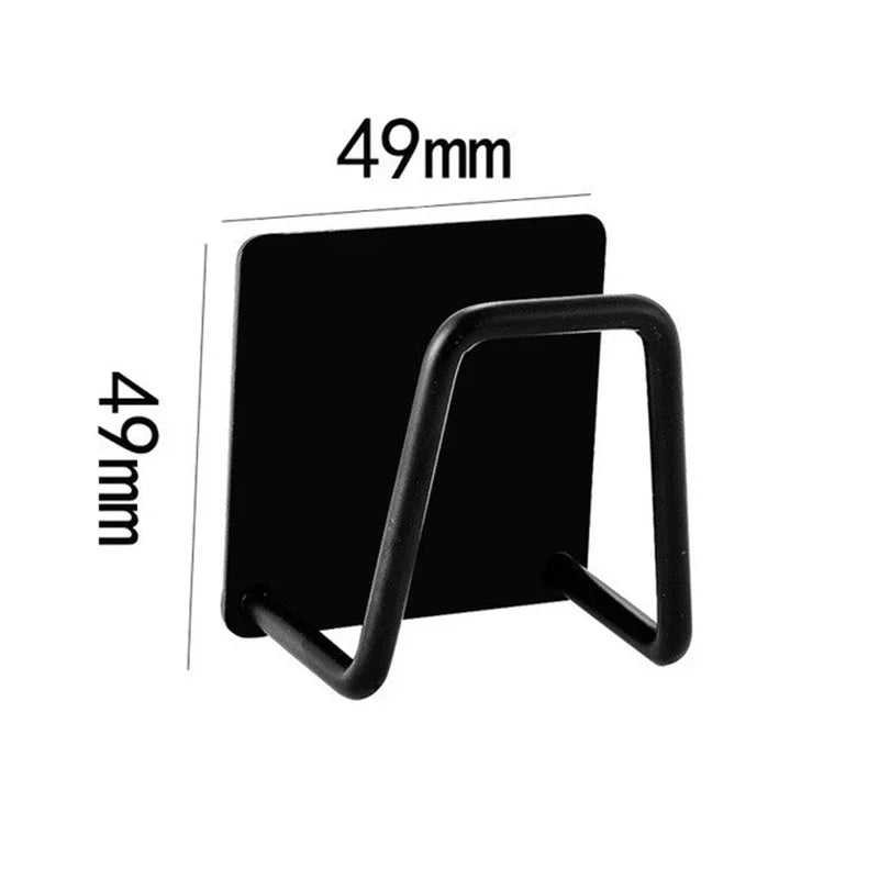 Kitchen Accessories Stainless Steel Sponge Holder Spoon Holder Pot Clips Self Adhesive Kitchen Storage Organizer Kitchen Gadgets