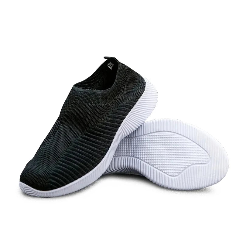 "Women’s Breathable Knitting Sock Sneakers - Casual Flat Walking Shoes"