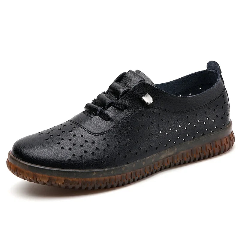 "Lightweight Breathable Leather Women's Casual Sneakers & Slip-On Loafers"