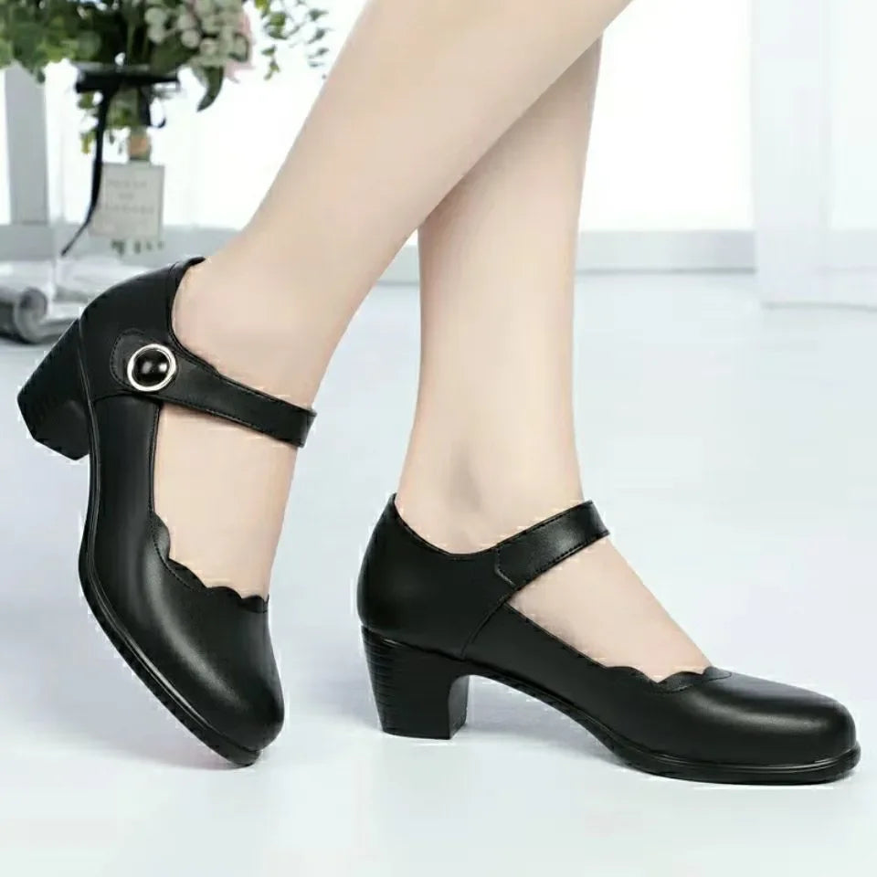 "Chic and Comfortable Women's Slip-On Pumps with Low to Medium Heels"