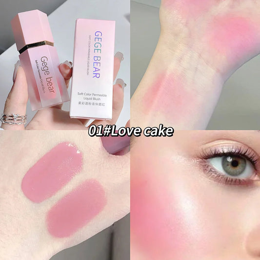 Liquid Blush Cream 6 Colors Smooth Velvet Matte Pink Blusher Natural Easy To Smudge