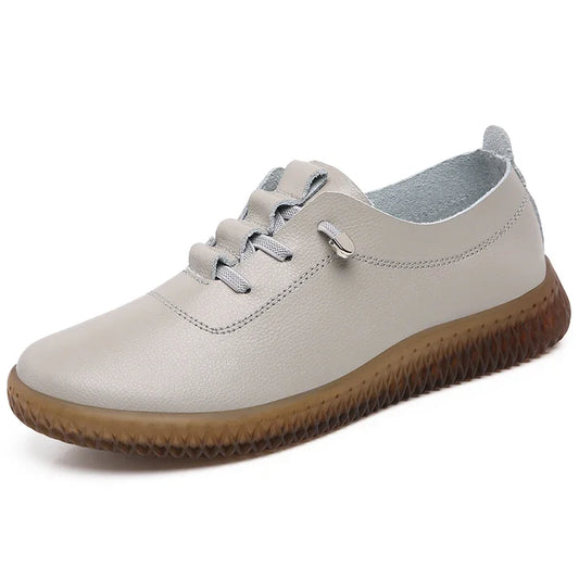 "Lightweight Breathable Leather Women's Casual Sneakers & Slip-On Loafers"