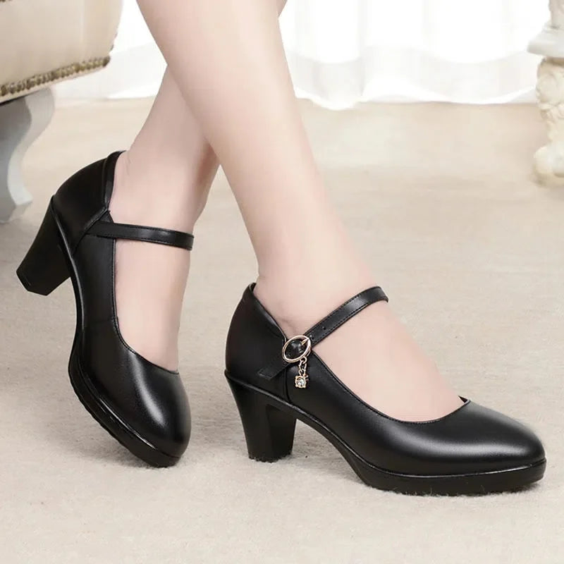 "Chic and Comfortable Women's Slip-On Pumps with Low to Medium Heels"