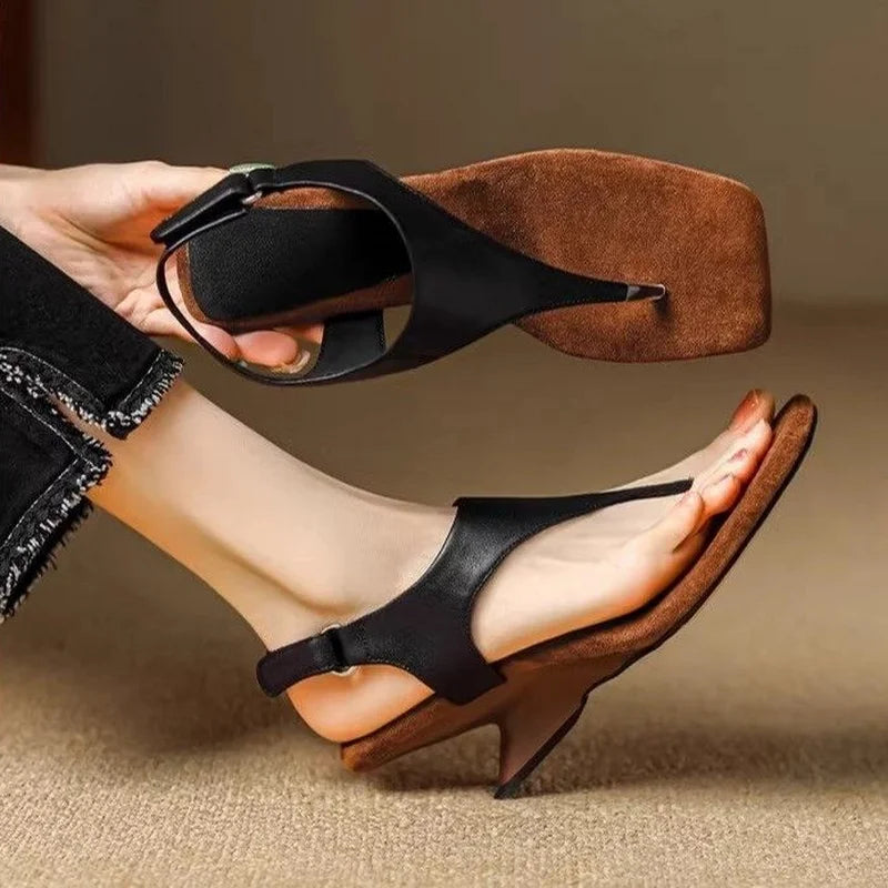 "Handmade Summer Wedge Sandals with Clip-On & Slingback, Unique Heels and Flip Flops for Women"