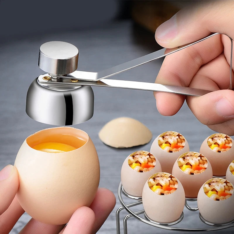 Egg Scissors Kitchen Gadgets Stainless Steel Egg Topper Cutter Metal Boiled Raw Egg Opener Creative Kitchen Accessories